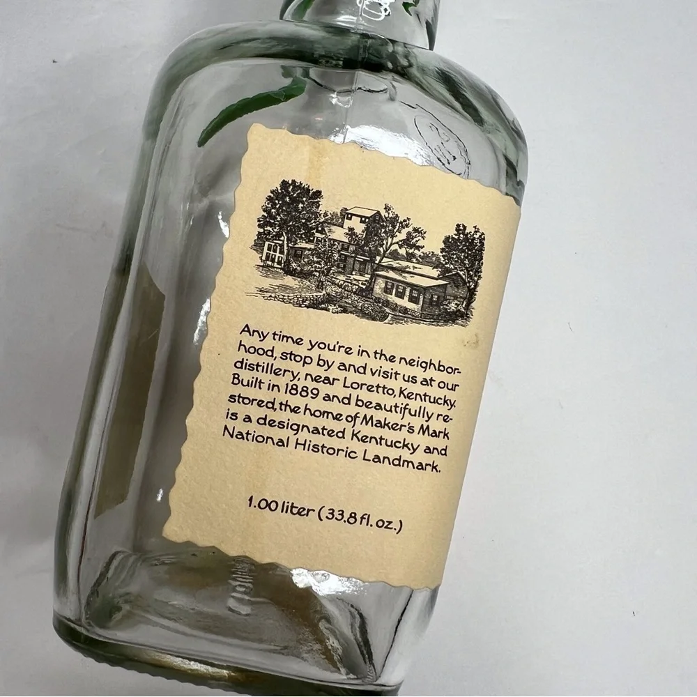 Empty Maker's Mark Mint Julep Green Wax Bottle Kentucky Derby Party Decorations